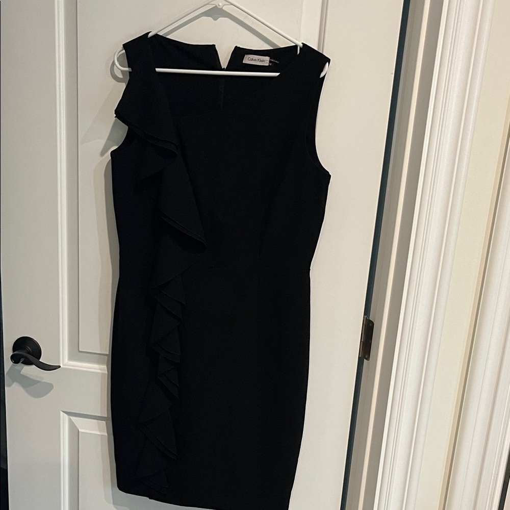 Calvin Klein Black Asymmetrical Dress